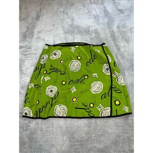 Women’s Green Butterfly Y2K Silk Mini Wrap Skirt 16